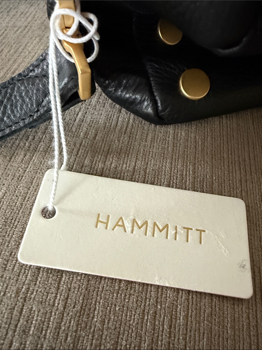 Hammitt Black Pebbled Leather Crossbody with Gold Disc Studs - Picture 3 of 5
